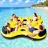 Bestway Rapid Rider Inflatable 4-Person Floating Pool Raft with Coolers and Cup Holders