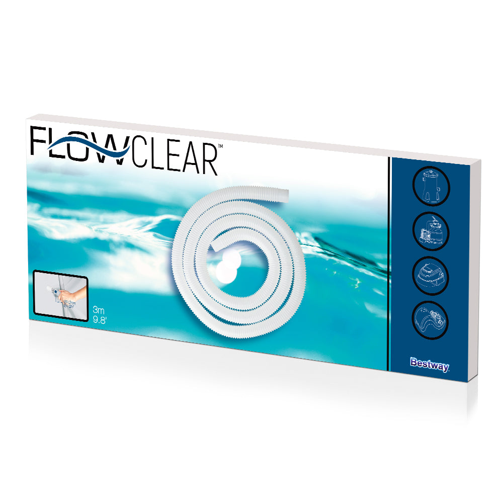 Bestway 3m Pool Filter Replacement Hose - 32mm Diameter Compatible with Pump & Sand Filters