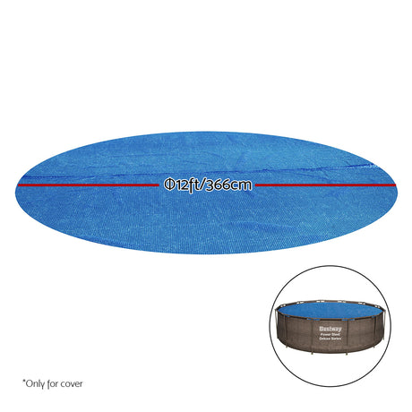 Bestway 12ft Round Solar Pool Cover Blanket for Power Steel Frame Pools