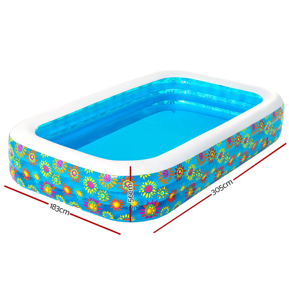 Bestway Inflatable Rectangular Family Swimming Pool for Kids