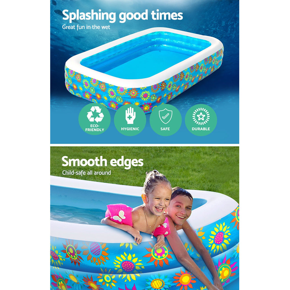 Bestway Inflatable Rectangular Family Swimming Pool for Kids