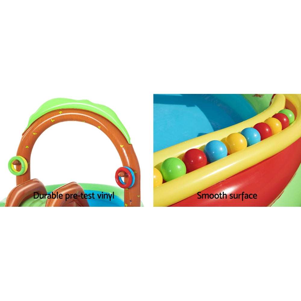 Bestway Inflatable Friendly Woods Play Pool for Kids with Slide and Sprinkler