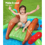 Bestway Inflatable Friendly Woods Play Pool for Kids with Slide and Sprinkler