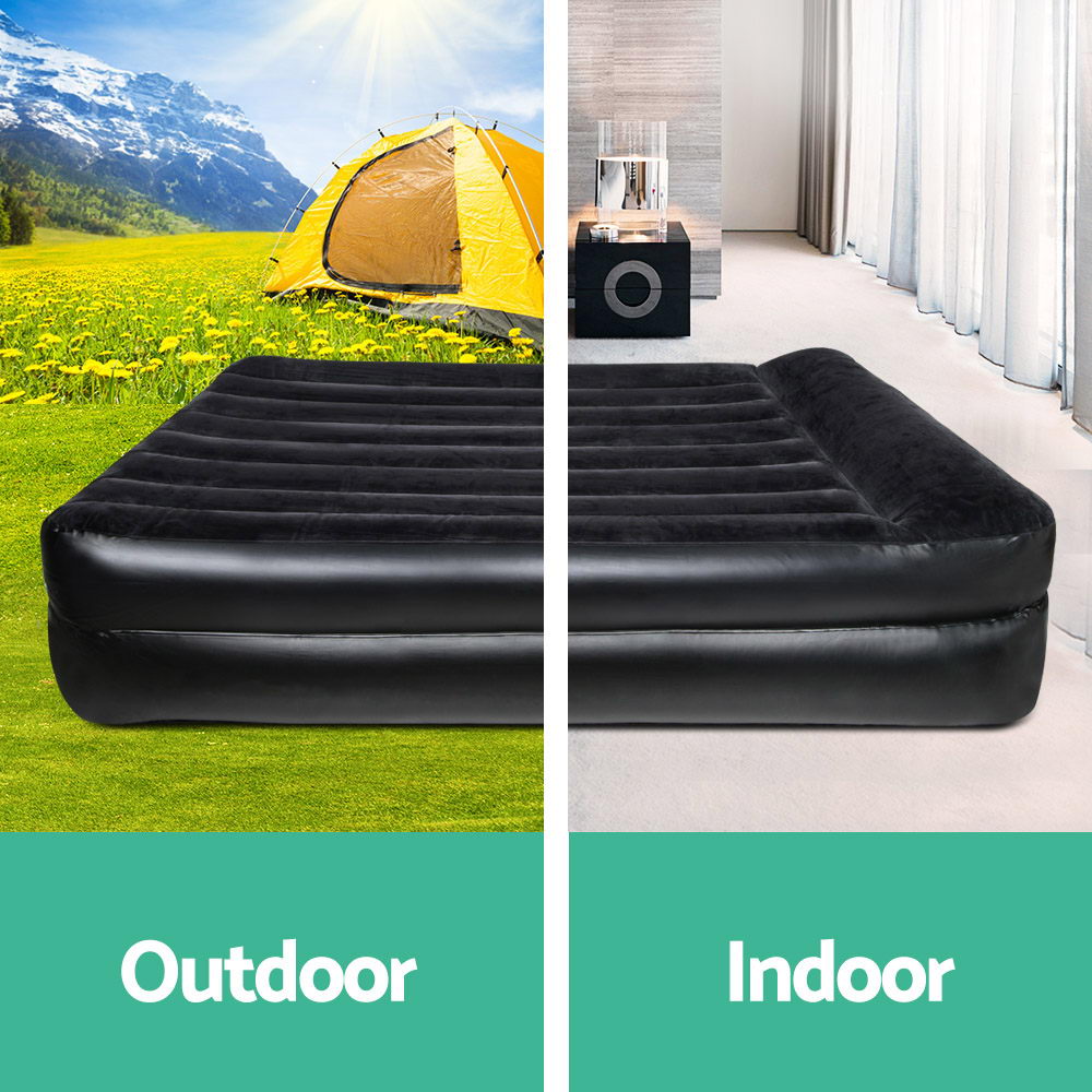 Bestway Queen-Size Inflatable Air Bed with Built-in Pump - Black