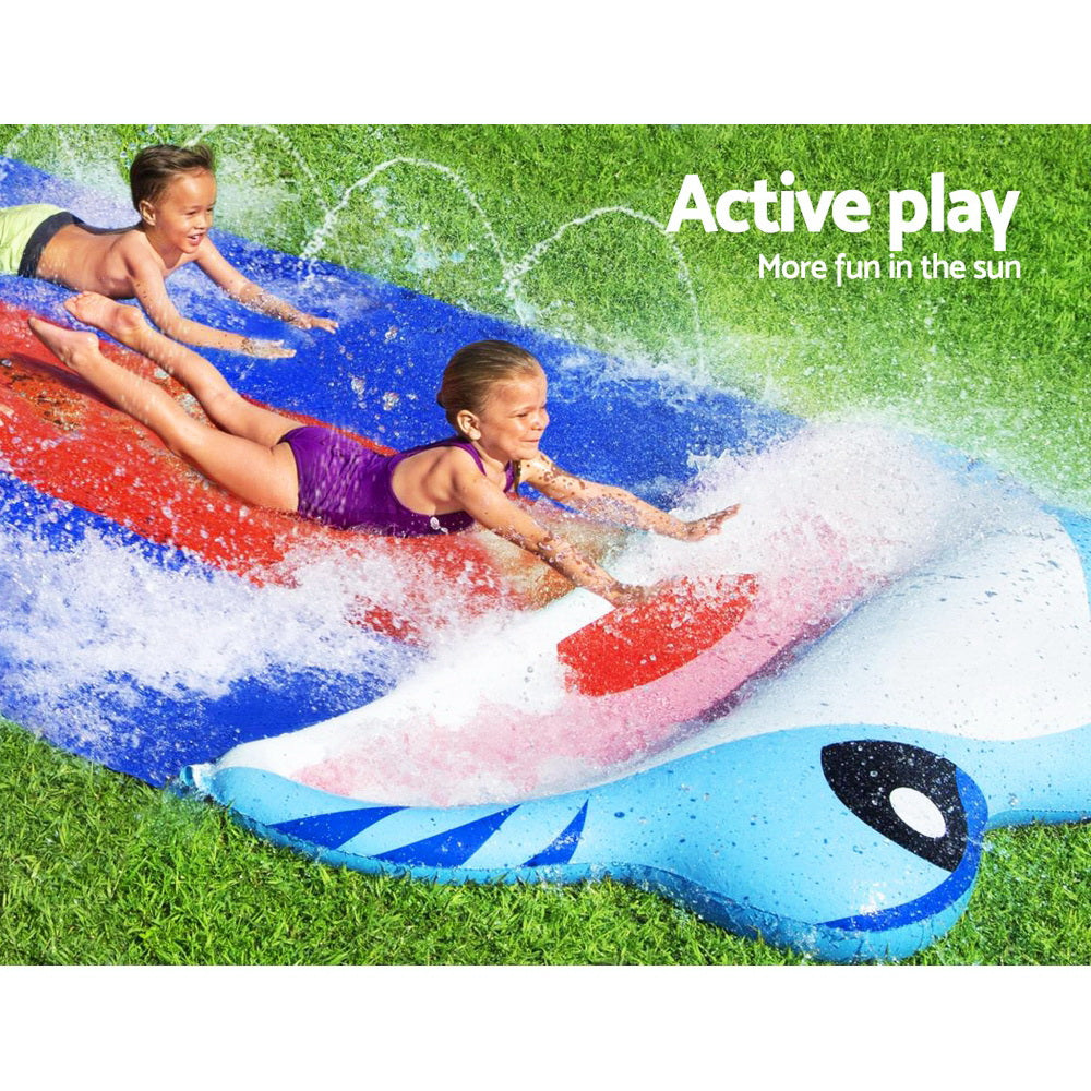 Bestway Inflatable Triple Lane Water Slide for Kids - 4.88m Outdoor Splash Fun