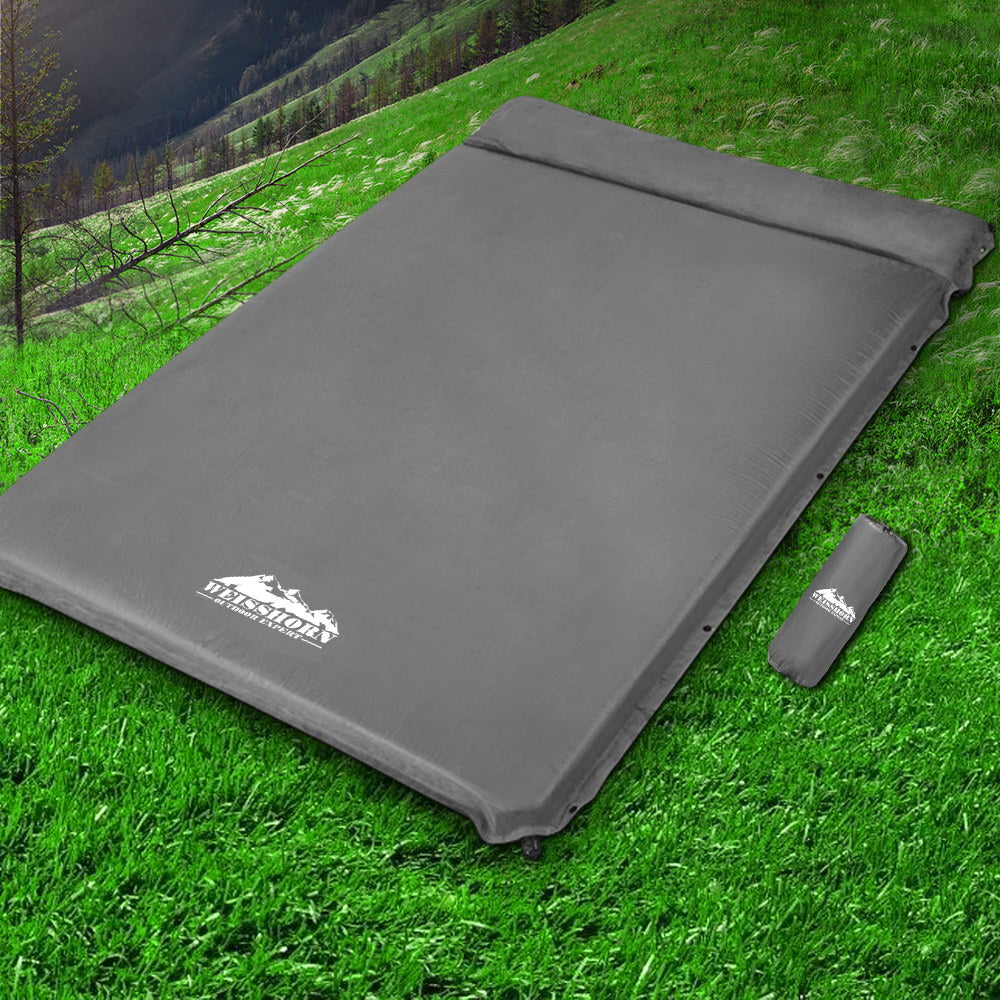 Weisshorn Double Self-Inflating Camping Mattress - Grey