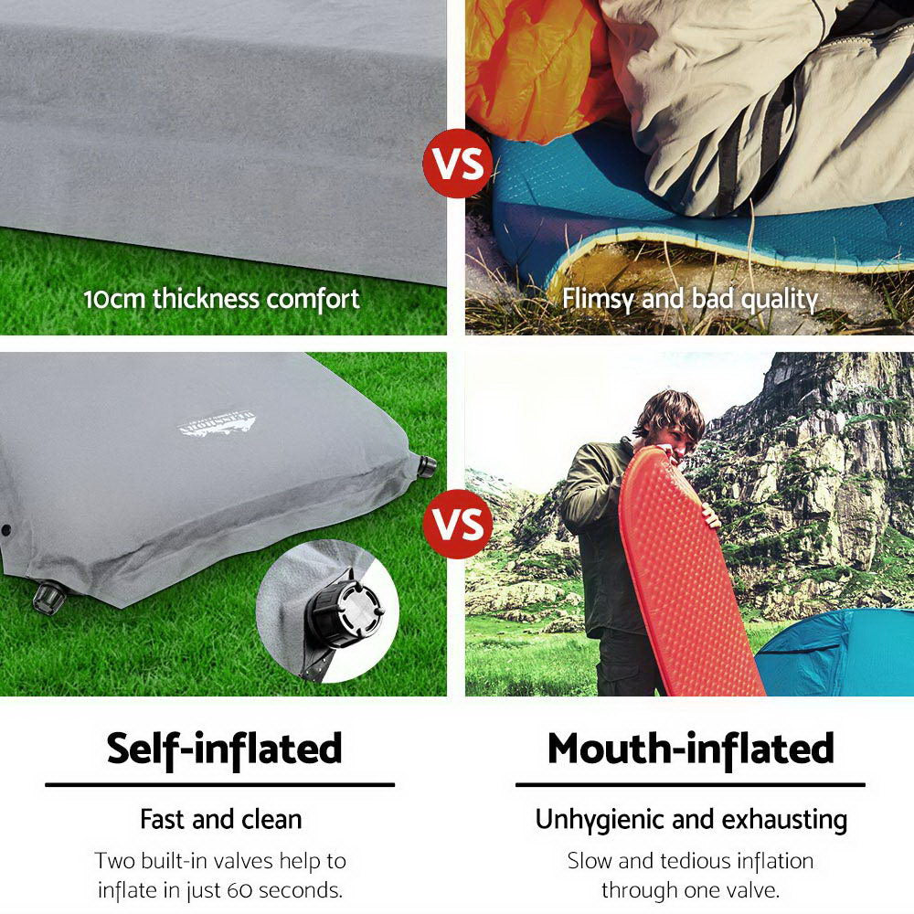 Weisshorn Grey Single Self-Inflating Camping Mattress