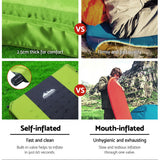 Weisshorn Double Self-Inflating Camping Mattress with Carry Bag - Green Air Bed Pad