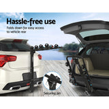 Heavy-Duty 4-Bike Hitch Mount Carrier - Foldable Steel Rack for Cars