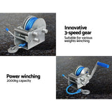 Heavy-Duty 3-Speed Hand Winch with Dyneema Synthetic Rope