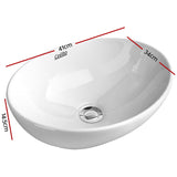 Sleek White Nano Glazed Oval Ceramic Sink Basin