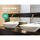 Sleek White Nano Glazed Oval Ceramic Sink Basin