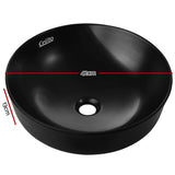 Sleek Matte Black Oval Ceramic Vanity Sink for Above-Counter Installation