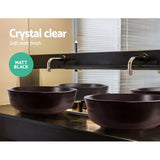 Sleek Matte Black Oval Ceramic Vanity Sink for Above-Counter Installation