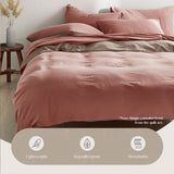 Plush Cotton Double Quilt Set in Pink and Brown