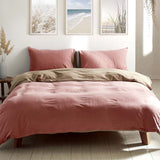 Plush Cotton Double Quilt Set in Pink and Brown