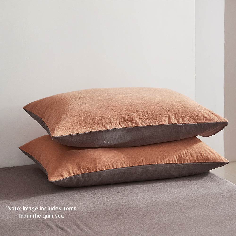 Snug Orange and Brown Double Cotton Sheet Set for Ultimate Comfort