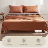 Snug Orange and Brown Double Cotton Sheet Set for Ultimate Comfort