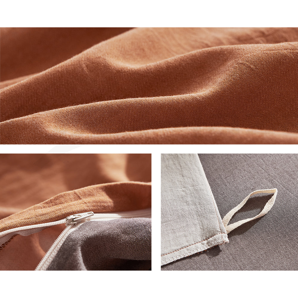 Snug Orange and Brown Double Cotton Sheet Set for Ultimate Comfort