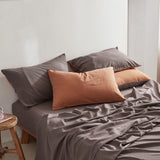 Snug Orange and Brown Double Cotton Sheet Set for Ultimate Comfort