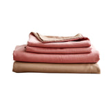 Cosy Club Double Cotton Sheet Set in Blush and Cocoa