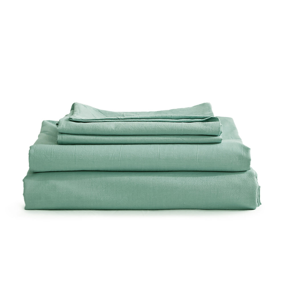 Cosy Club Hypoallergenic Washed Cotton Sheet Set in Grey for King Size