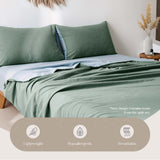 Serene Dreams Green-Blue Washed Cotton King Sheet Collection