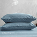 Premium Blue Cotton Sheet Set for Single Beds - Includes Flat Sheet & Pillowcase