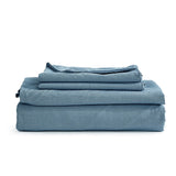 Premium Blue Cotton Sheet Set for Single Beds - Includes Flat Sheet & Pillowcase