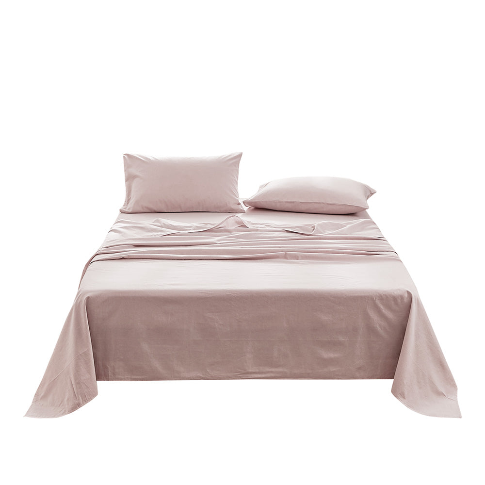 Cosy Club Sheet Set Bed Sheets Set Single Flat Cover Pillow Case Purple Essential