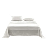 Soft & Breathable Washed Cotton Single Sheet Set in White