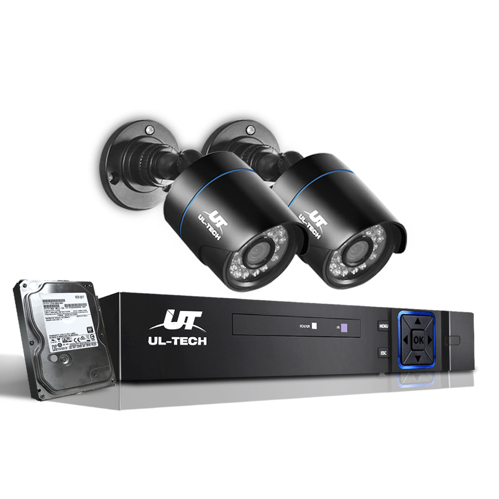 UL-Tech 1080P HD 4-Channel CCTV Security System with 2TB Storage and Dual Cameras