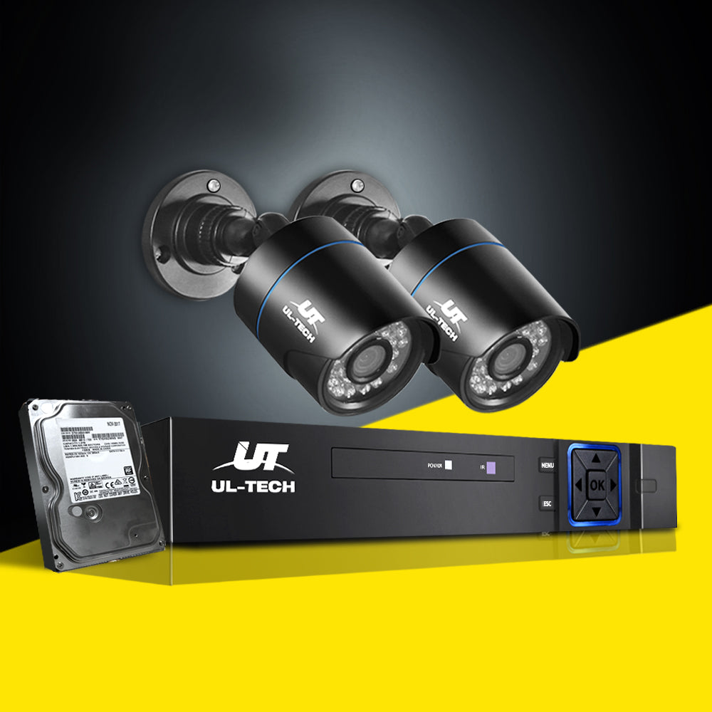 UL-Tech 1080P HD 4-Channel CCTV Security System with 2TB Storage and Dual Cameras