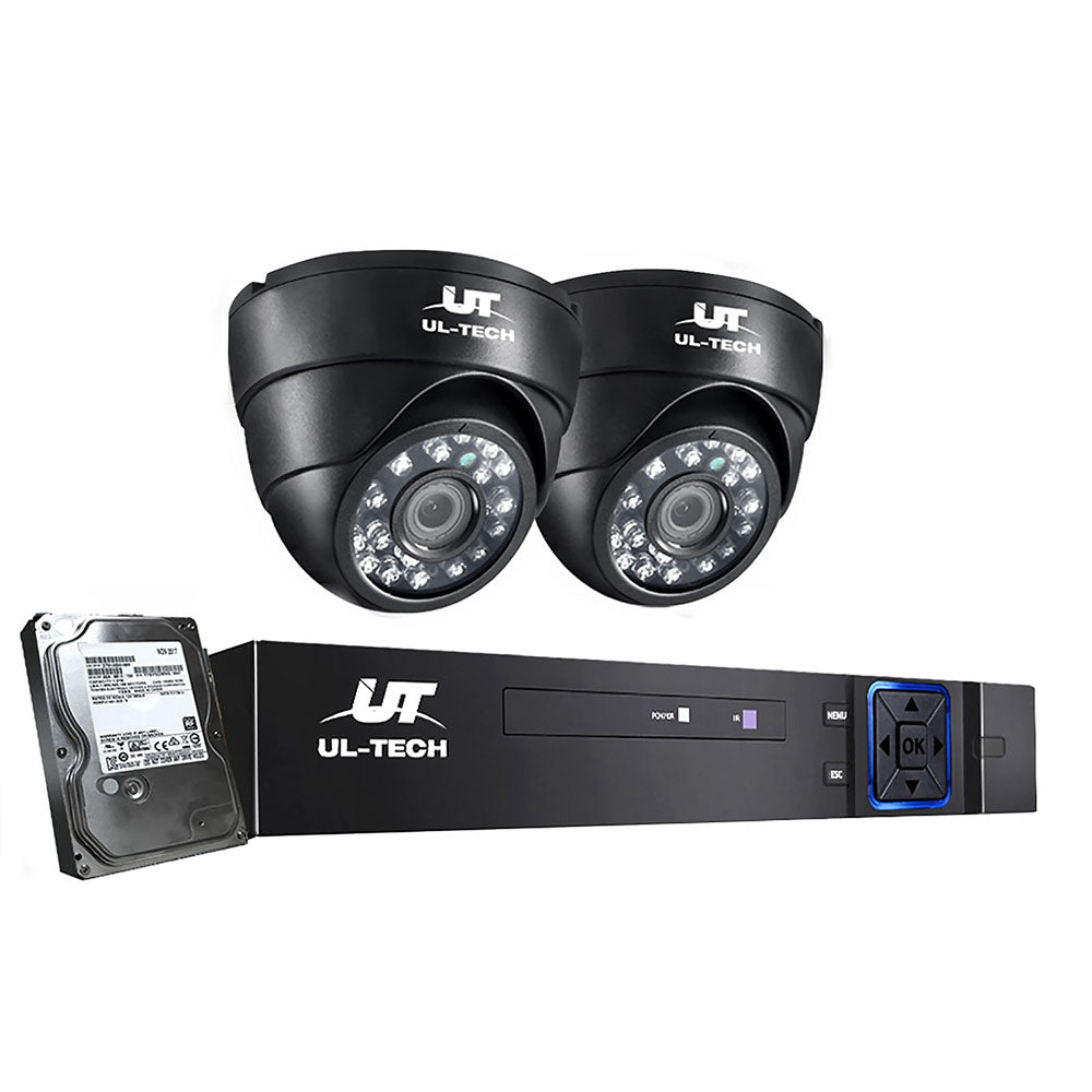 UL-Tech 1080P HD Indoor CCTV Security System with 2 Dome Cameras and 1TB Hard Drive for Enhanced Surveillance