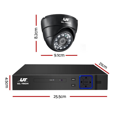 UL-Tech 1080P HD Indoor CCTV Security System with 2 Dome Cameras and 1TB Hard Drive for Enhanced Surveillance