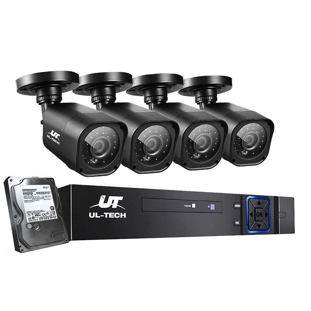 UL-Tech 1080P 4-Channel Outdoor CCTV Security Camera System with 1TB DVR and Motion Detection