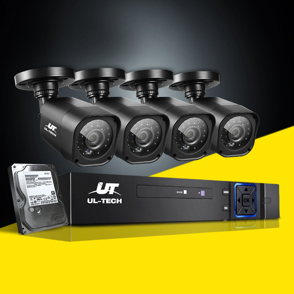 UL-Tech 1080P 4-Channel Outdoor CCTV Security Camera System with 1TB DVR and Motion Detection