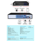 1080P HD UL-Tech 8-Channel Indoor CCTV Security Camera System with 4 Dome Cameras and Remote Access - 45-Degree Angle