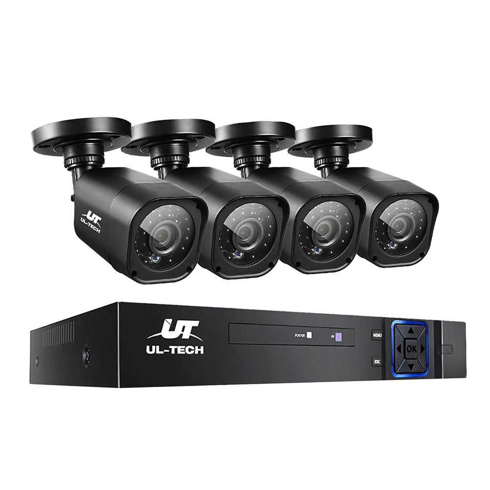 UL-TECH 8 Channel 1080P 5-in-1 DVR Security Camera System with 4 Infrared Night Vision Cameras