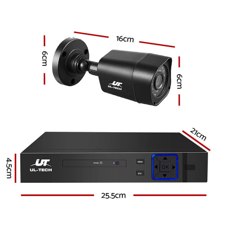 UL-TECH 8 Channel 1080P 5-in-1 DVR Security Camera System with 4 Infrared Night Vision Cameras