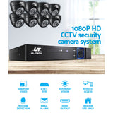 Advanced UL-Tech 8CH 1080P Home Surveillance System with 8 Dome Cameras and Remote Access