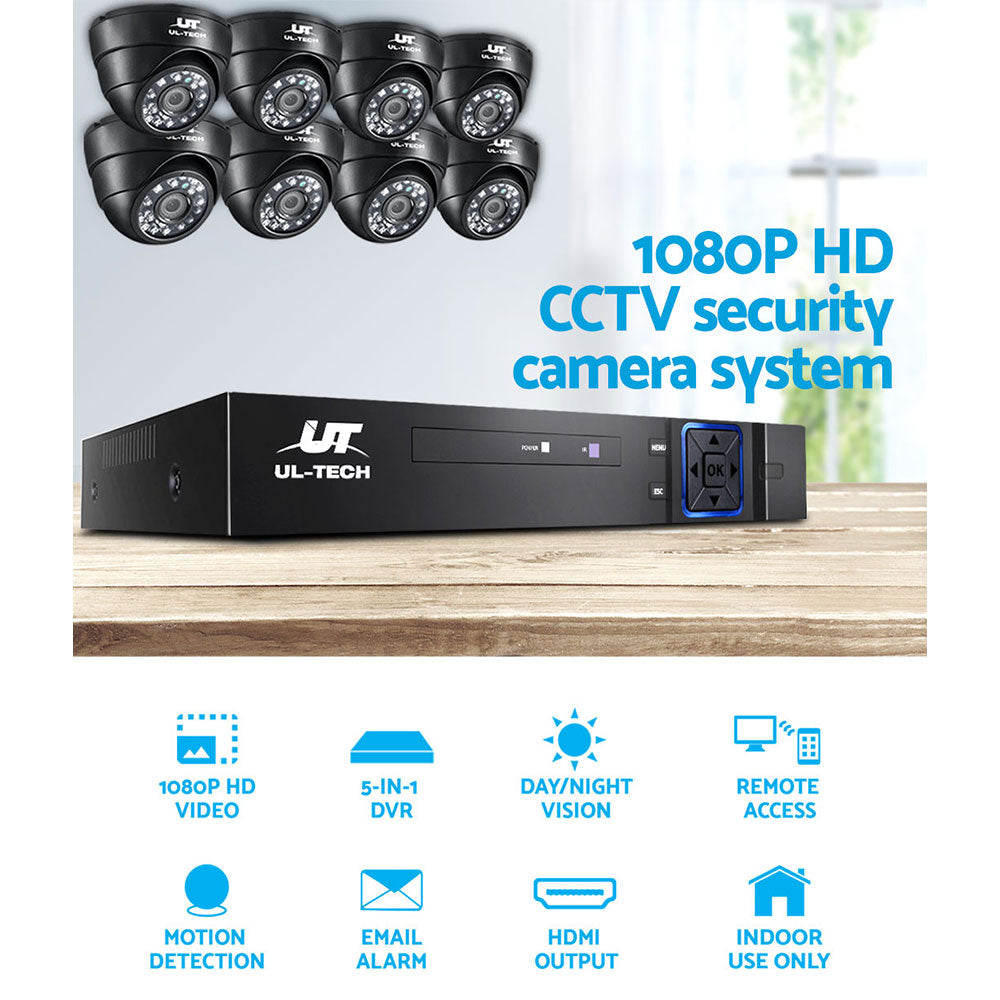 1080P HD 8-Channel Indoor CCTV Security Camera System with 1TB DVR and Remote Access