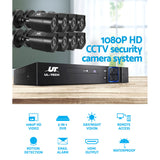 UL-Tech 8-Channel 1080P HD CCTV Security System with 8 Cameras and 5-in-1 DVR - Complete Home Surveillance Solution