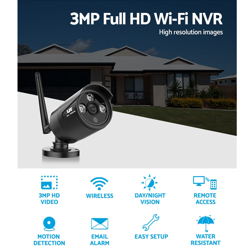 UL-Tech 3MP HD Wireless IP Security Camera System for Home Surveillance