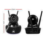 UL-Tech 2-Pack 1080P Wireless Surveillance Cameras - Black - Front View