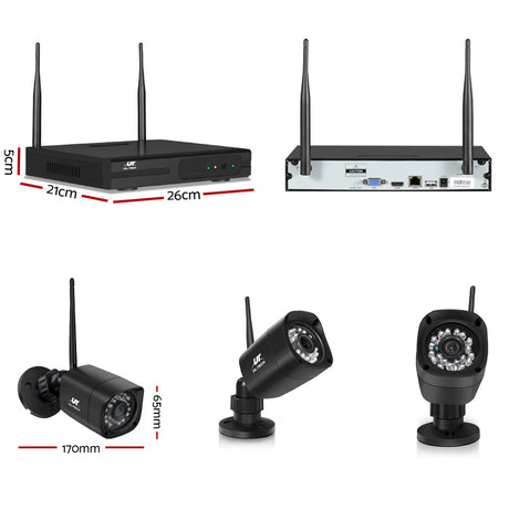 Smart Wireless 4-Channel 1080P Security Camera System with Night Vision and Cloud Storage