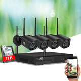 1080P Wireless Home Security Camera System with 4 Outdoor Cameras and 1TB HDD