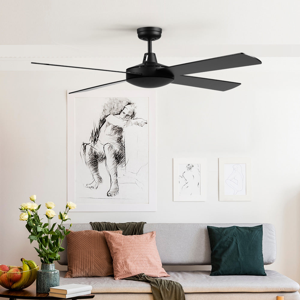 Devanti 52-Inch Remote-Controlled Ceiling Fan - Black