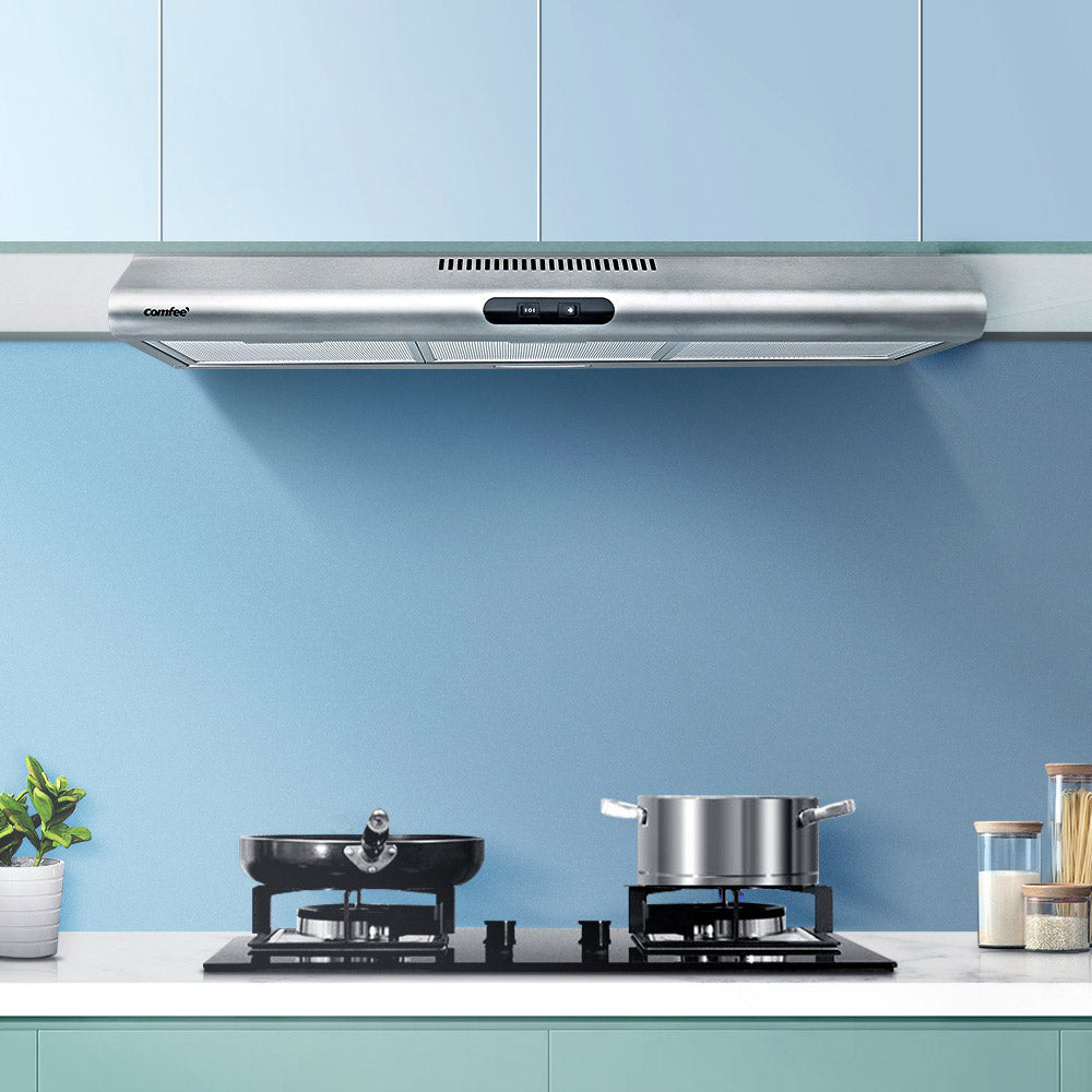 Comfee 900mm Stainless Steel Kitchen Canopy Range Hood with 4 Activated Charcoal Filter Replacements