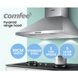 Comfee 60cm Stainless Steel Wall-Mounted Range Hood for Home Kitchen Ventilation